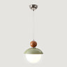 Modern Green Frosted Glass Globe Bedroom Pendant Light Image - 13