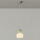 Modern Green Frosted Glass Globe Bedroom Pendant Light Image - 14