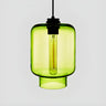 Modern Green Glass Cylindrical Geometric Pendant Light Set Image - 5