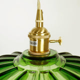 Modern Green Glass Flower Pendant Light Adjustable Rope Image - 10