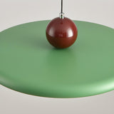 Modern Green Metal Disc Pendant Light Adjustable Height Image - 21