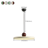 Modern Green Metal Disc Pendant Light Adjustable Height Image - 24