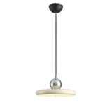 Modern Green Metal Disc Pendant Light Adjustable Height Image - 8