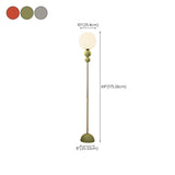 Modern Green Metal White Spherical Floor Lamp #size