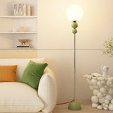 Modern Green Metal White Spherical Floor Lamp Image - 3