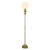 Modern Green Metal White Spherical Floor Lamp Image - 8