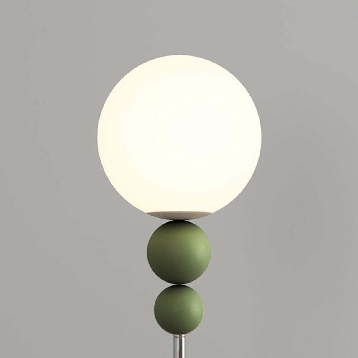 Modern Green Metal White Spherical Floor Lamp Image - 9