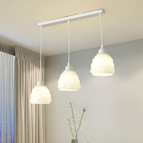 Modern Green Triple Dome Glass Pendant Light Image - 2