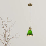 Modern Green White Glass Dome Metal Pendant Light Image - 10