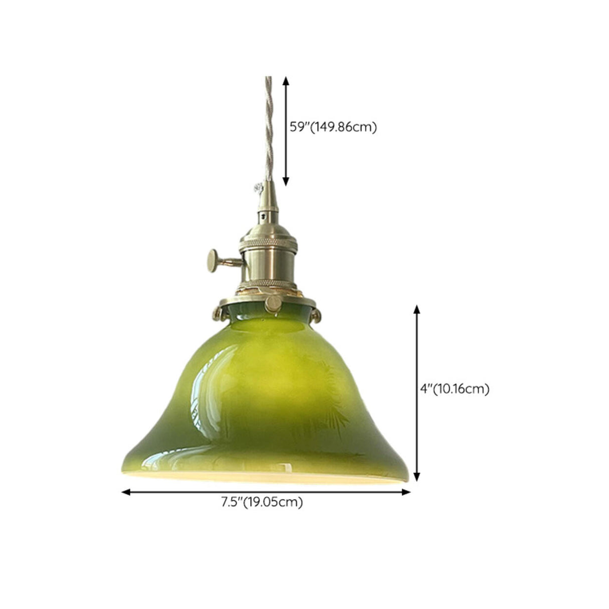 Modern Green White Glass Dome Metal Pendant Light 