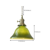 Modern Green White Glass Dome Metal Pendant Light #size