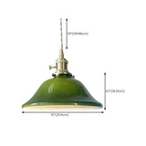 Modern Green White Glass Dome Metal Pendant Light Image - 12