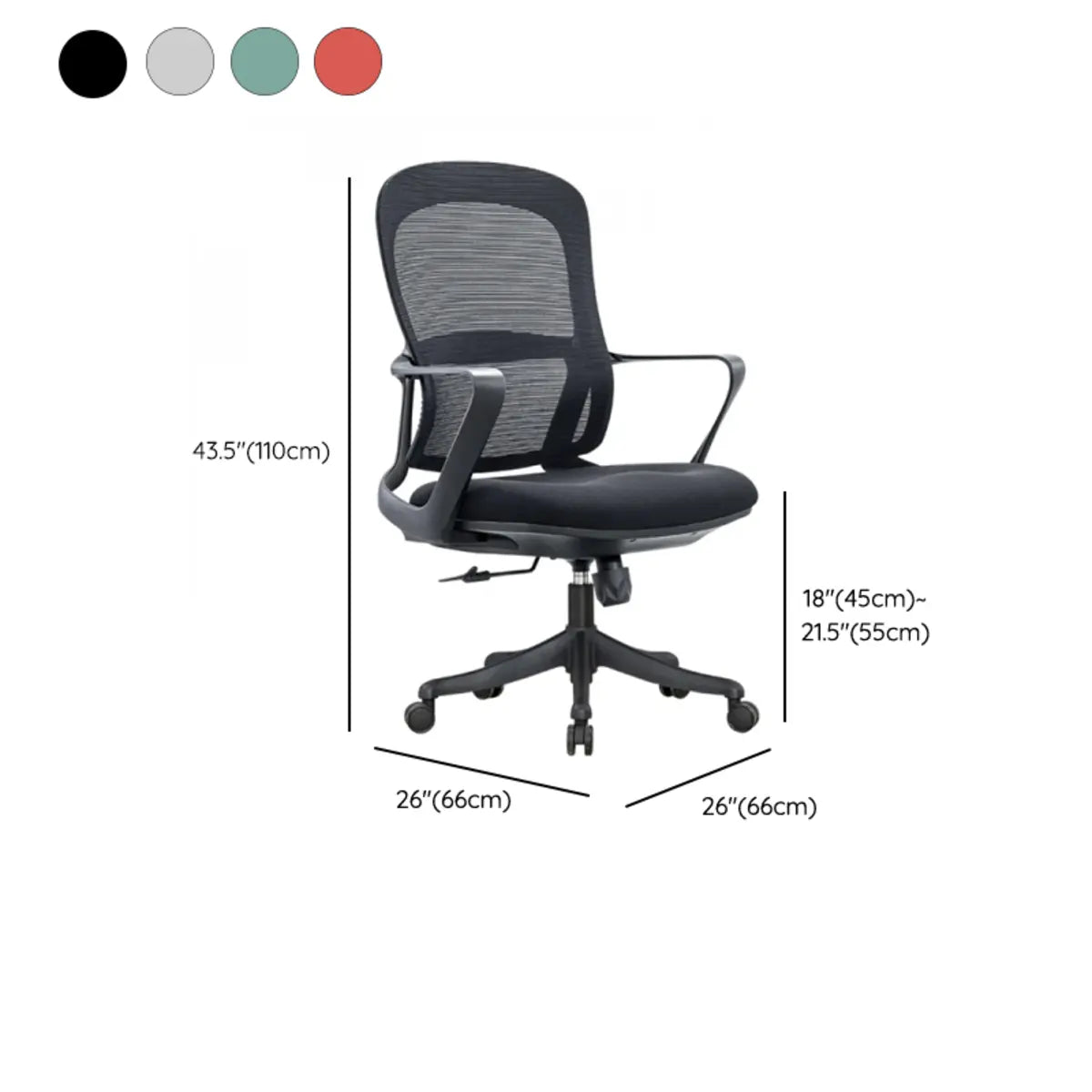 Modern Grey Adjustable Support Ergonomic Mesh Office Chair 