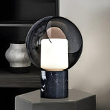 Modern Grey Dome Shade Bedroom Bedside Table Lamp Image - 2