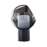 Modern Grey Dome Shade Bedroom Bedside Table Lamp Image - 5