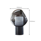 Modern Grey Dome Shade Bedroom Bedside Table Lamp #size