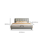 Modern Grey Leather Queen Storage Bed with Headboard #size