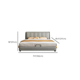 Modern Grey Leather Queen Storage Bed with Headboard Image - 11