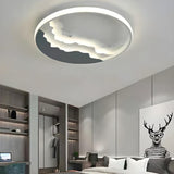 Modern Grey Square Mountain LED Flush Mount Light Image - 5