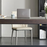 Modern Grey Stone Drawers Steel Sledge Writing Desk Image - 11