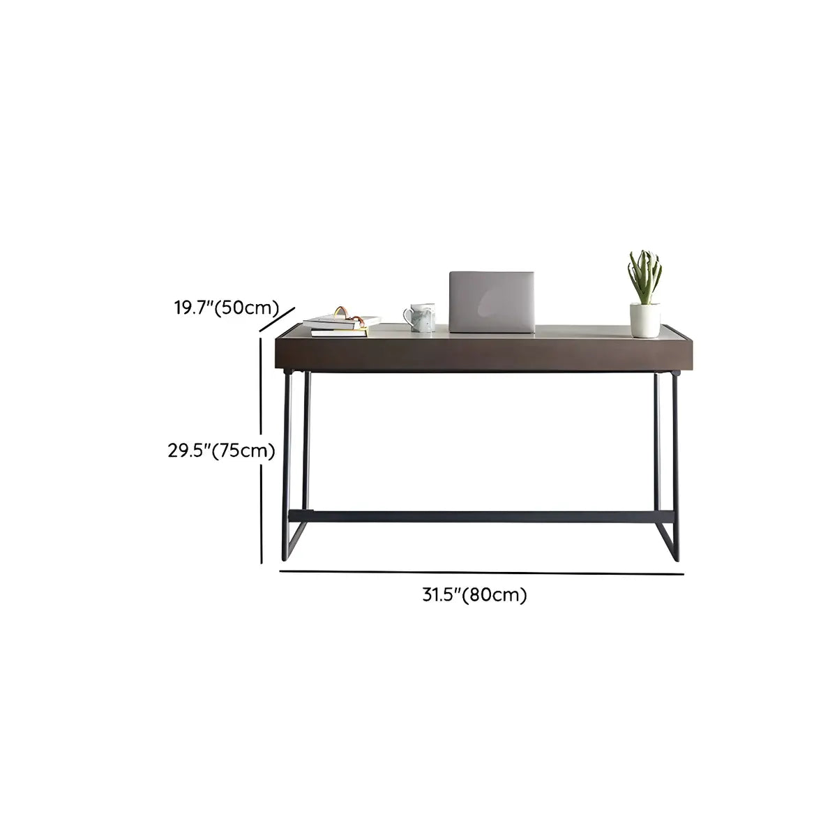 Modern Grey Stone Drawers Steel Sledge Writing Desk 