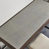 Modern Grey Stone Drawers Steel Sledge Writing Desk Image - 7