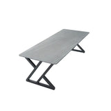 Modern Grey Stone Rectangle Conference Writing Desk Image - 2