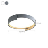 Modern Grey White Round LED Flush Mount Ceiling Light Image - 12