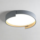 Modern Grey White Round LED Flush Mount Ceiling Light Image - 5