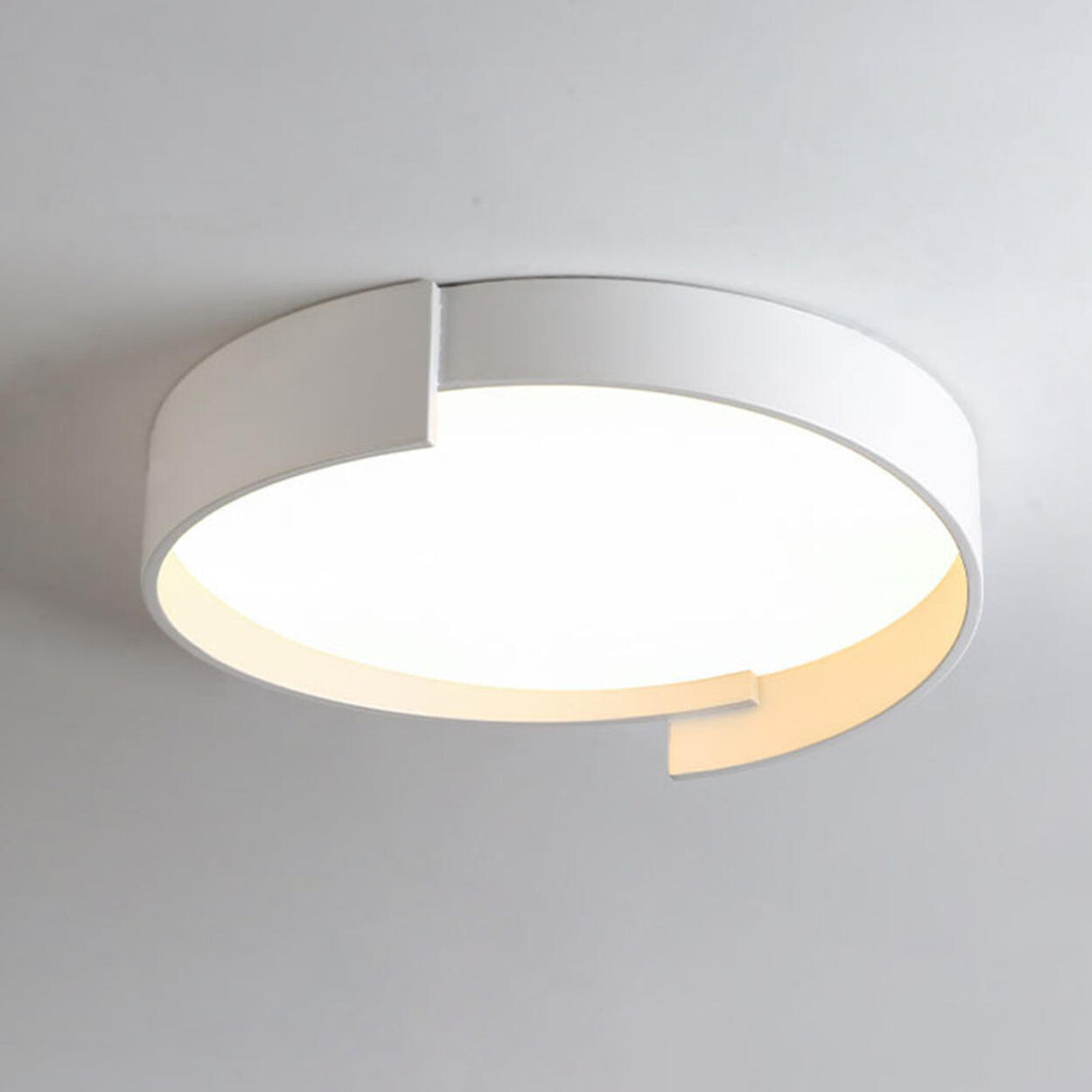 Modern Grey White Round LED Flush Mount Ceiling Light Image - 6