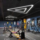 Modern Gym Black Metal Triangular LED Pendant Light Image - 2