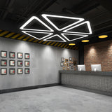 Modern Gym Black Metal Triangular LED Pendant Light Image - 3