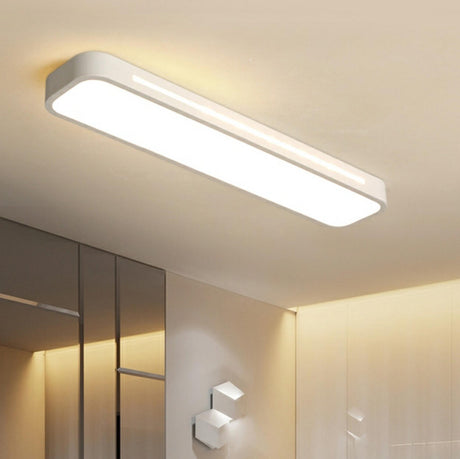 Modern Hallway White Rectangle LED Flush Mount Light Image - 1