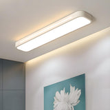 Modern Hallway White Rectangle LED Flush Mount Light Image - 6