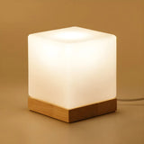 Modern Hexagonal Wooden Table Lamp Warm Light Bedroom Image - 16