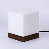 Modern Hexagonal Wooden Table Lamp Warm Light Bedroom Image - 3