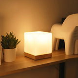 Modern Hexagonal Wooden Table Lamp Warm Light Bedroom Image - 4