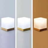 Modern Hexagonal Wooden Table Lamp Warm Light Bedroom Image - 8