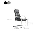 Modern High-Back Leather Grey Ergonomic Office Chair #size