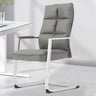 Modern High-Back Leather Grey Ergonomic Office Chair Image - 3