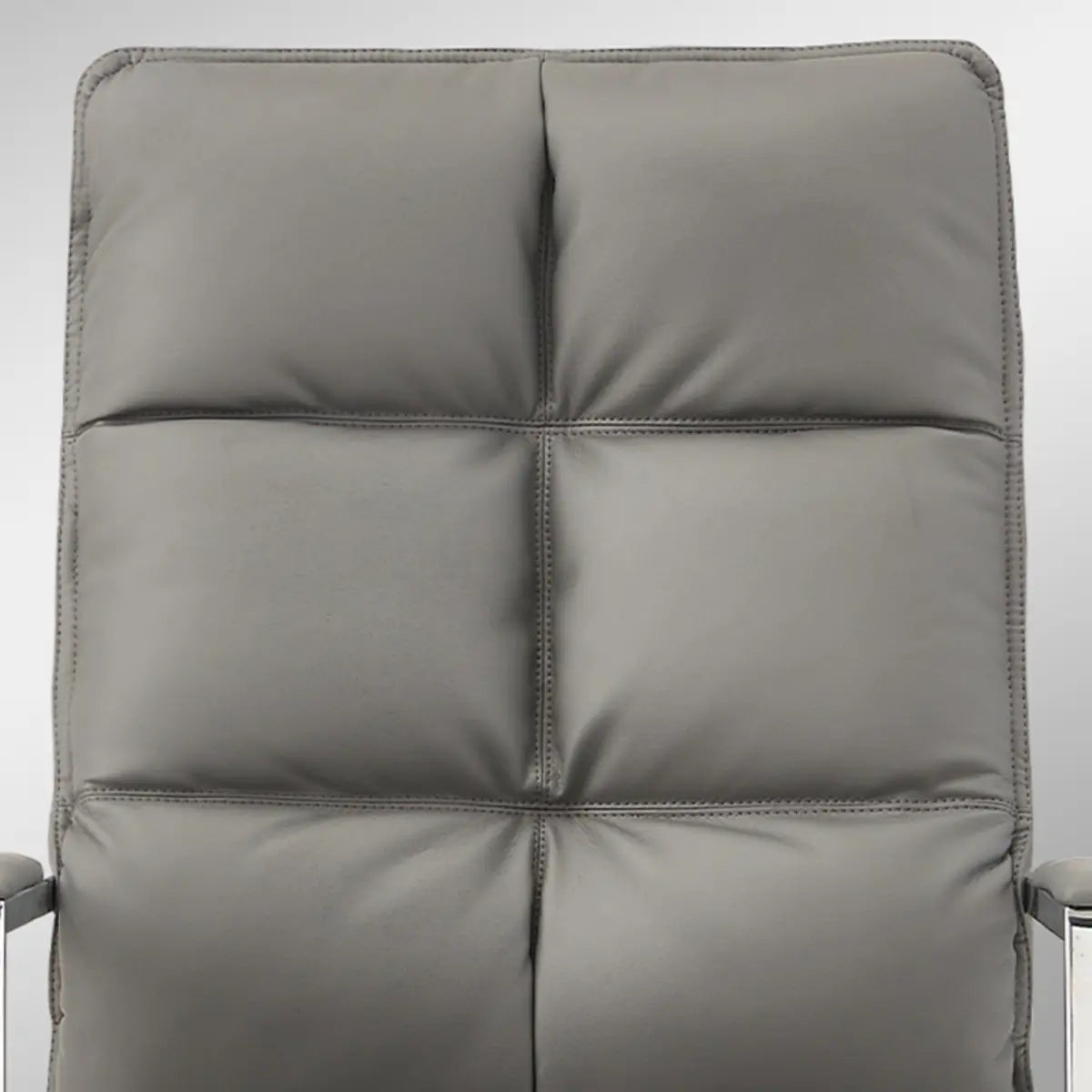 Modern High-Back Leather Grey Ergonomic Office Chair Image - 9