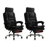 Modern High-Back Linen Swivel Ergonomic Office Chair Image - 14