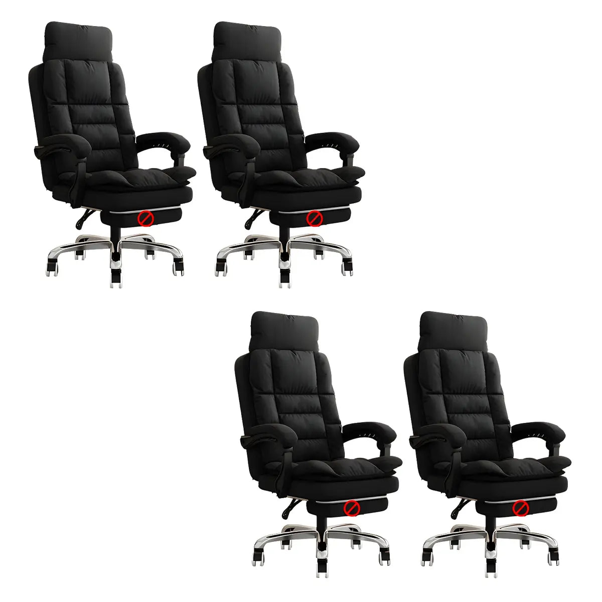 Modern High-Back Linen Swivel Ergonomic Office Chair Image - 16