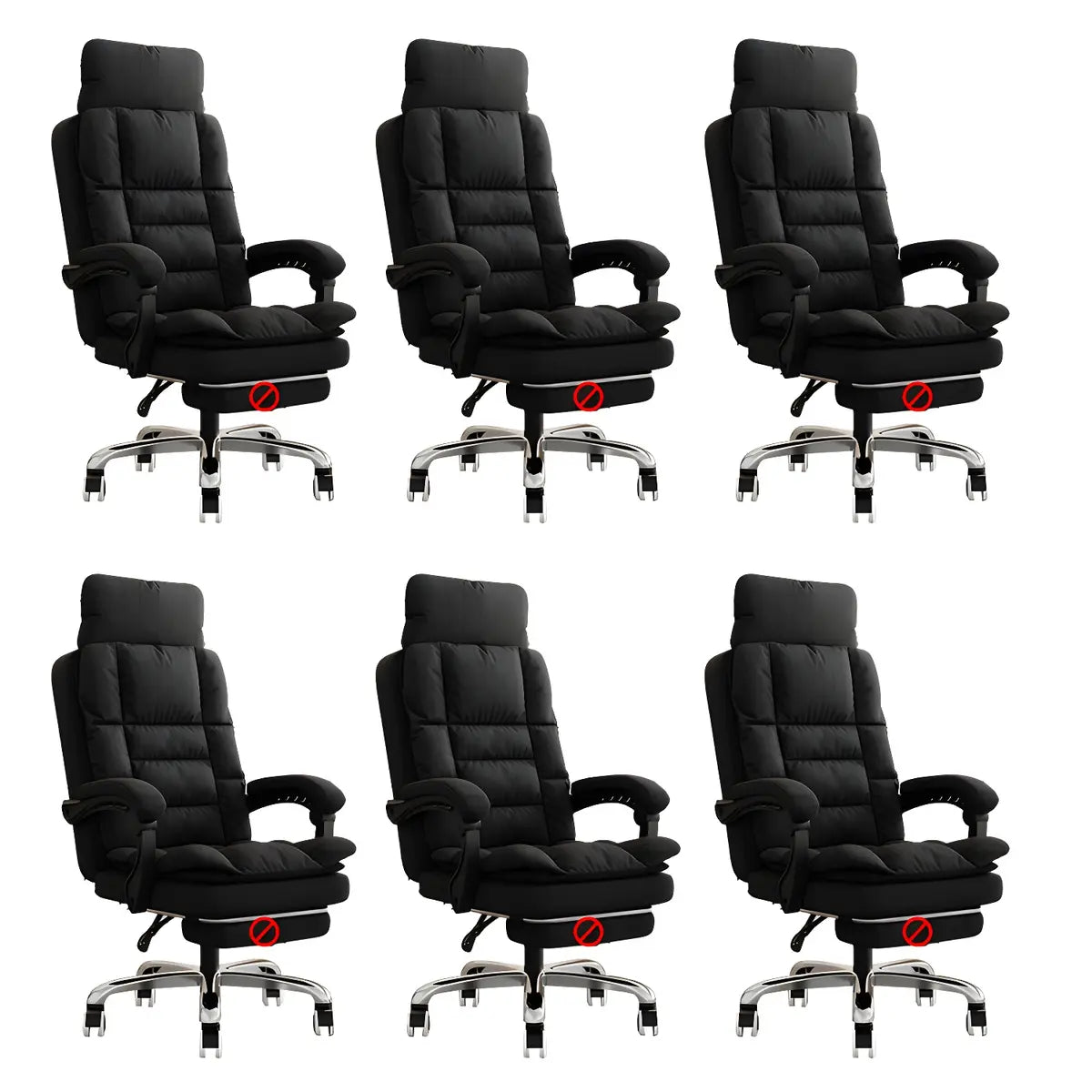 Modern High-Back Linen Swivel Ergonomic Office Chair Image - 17