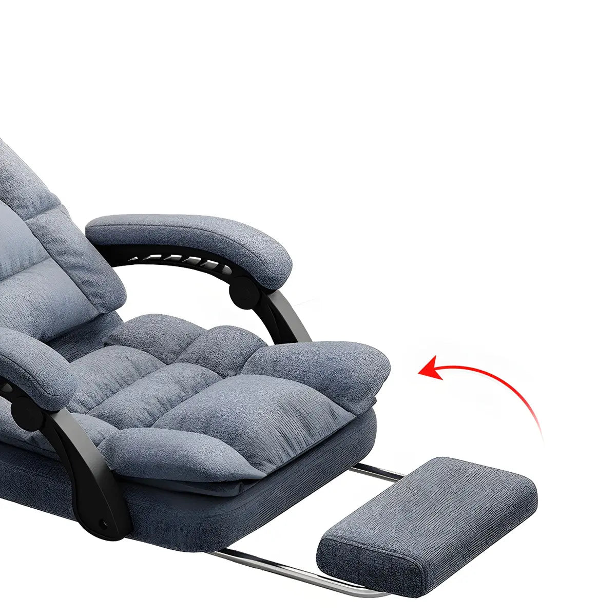 Modern High-Back Linen Swivel Ergonomic Office Chair Image - 18