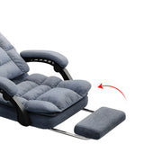 Modern High-Back Linen Swivel Ergonomic Office Chair Image - 18