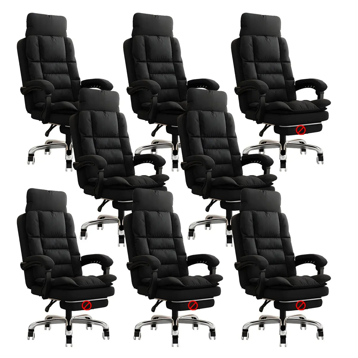 Modern High-Back Linen Swivel Ergonomic Office Chair Image - 19