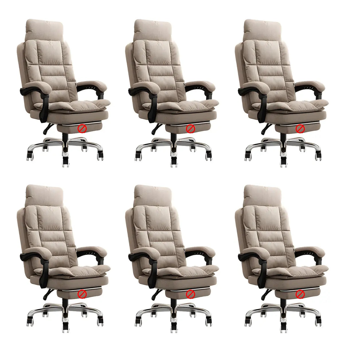 Modern High-Back Linen Swivel Ergonomic Office Chair Image - 28