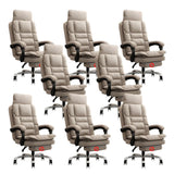 Modern High-Back Linen Swivel Ergonomic Office Chair Image - 29