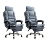 Modern High-Back Linen Swivel Ergonomic Office Chair Image - 31